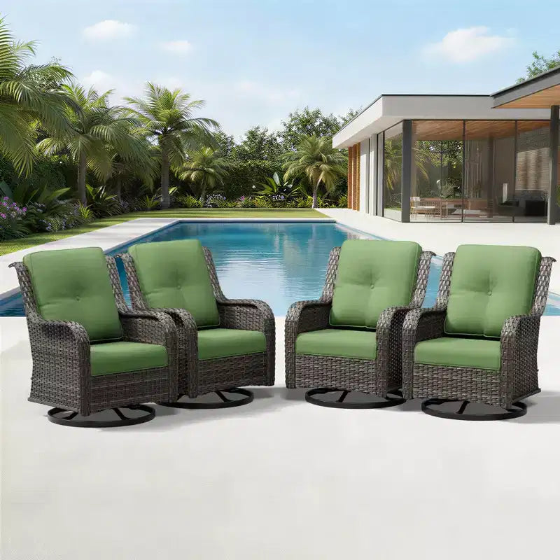 UPTIOT Salon de jardin 4 pièces avec chaises pivotantes à bascule