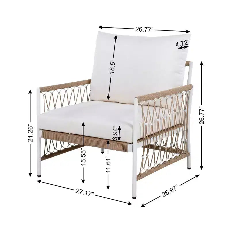 Ensemble de mobilier de patio bohème 3 pièces avec 2 chaises longues et une table d'appoint en verre, ensemble de conversation extérieur pour jardin ou piscine-Panipeachy