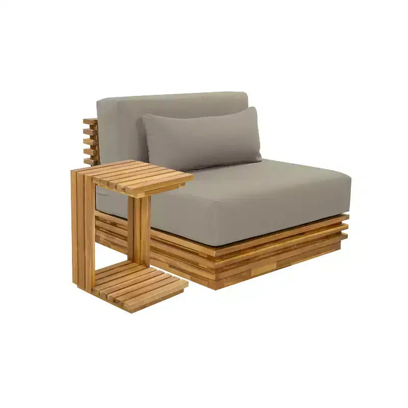 Christopher Knight Home Weston Ensemble de conversation 2 pièces moderne en bois d'acacia avec fauteuil de club et table d'appoint avec coussins