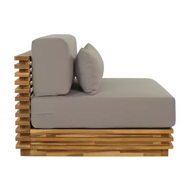 Christopher Knight Home Weston Ensemble de conversation 2 pièces moderne en bois d'acacia avec fauteuil de club et table d'appoint avec coussins