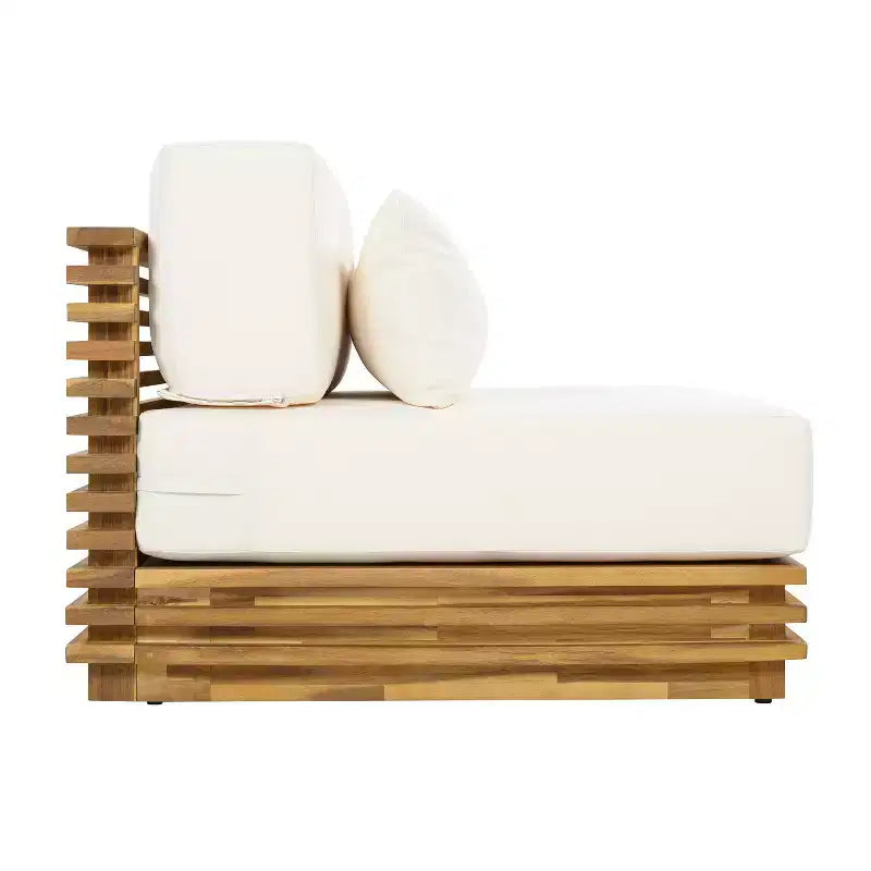 Christopher Knight Home Weston Ensemble de conversation 2 pièces moderne en bois d'acacia avec fauteuil de club et table d'appoint avec coussins