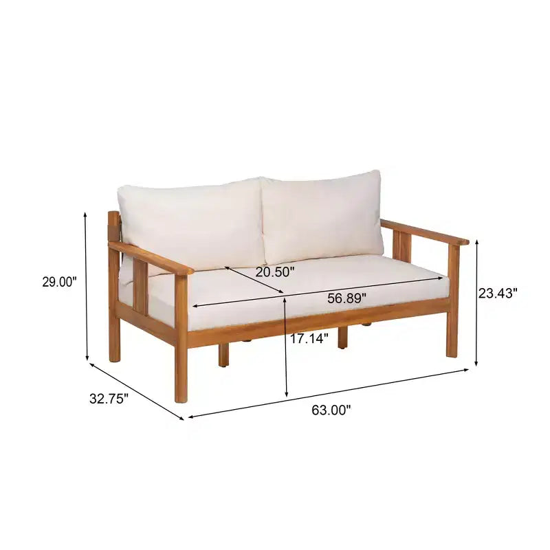 Christopher Knight Home Chanan, ensemble de 2 sièges modernes en bois d'acacia avec table à lattes et causeuse