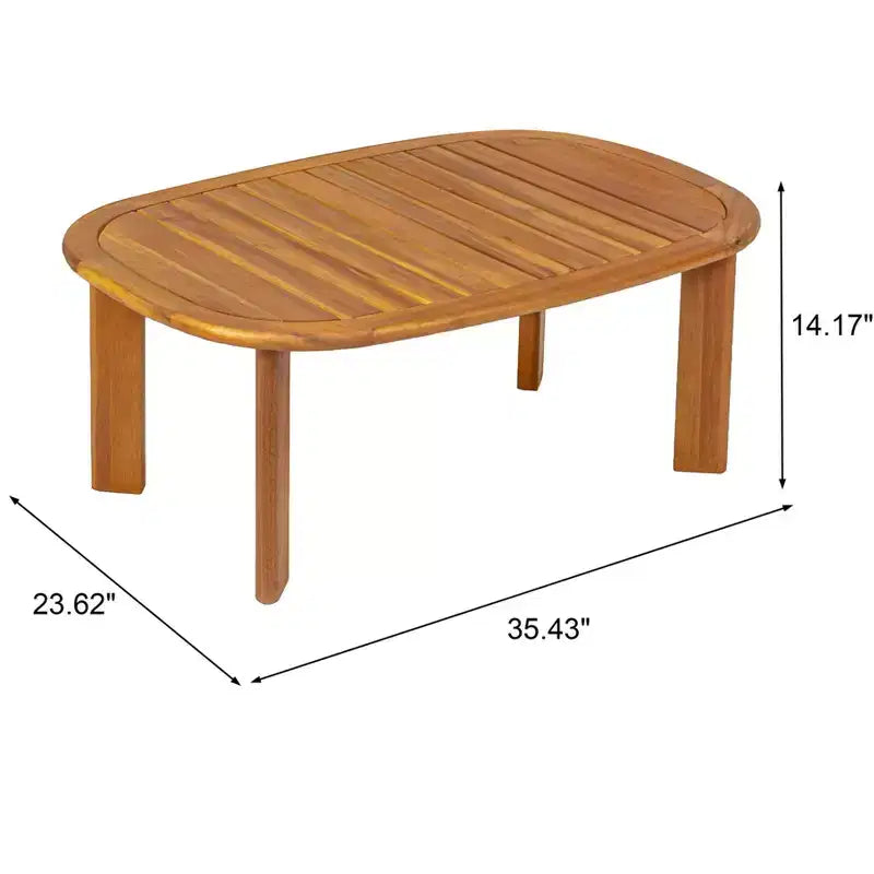 Christopher Knight Home Chanan, ensemble de 2 sièges modernes en bois d'acacia avec table à lattes et causeuse