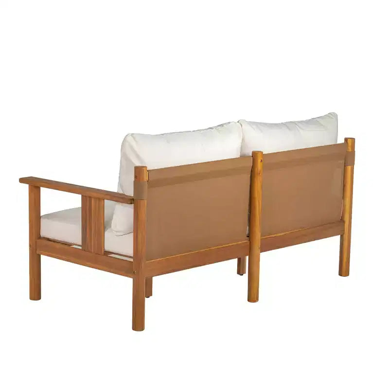 Christopher Knight Home Chanan, ensemble de 2 sièges modernes en bois d'acacia avec table à lattes et causeuse