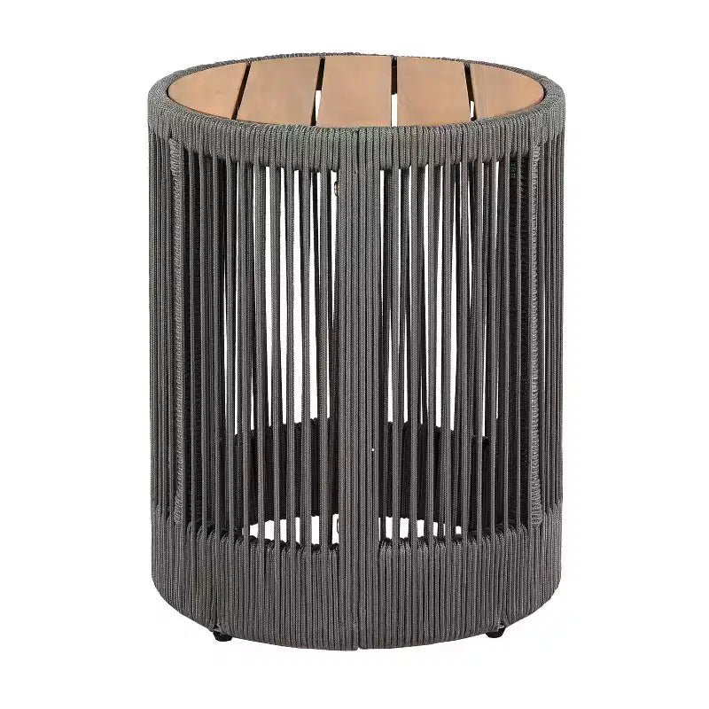 Christopher Knight Home Mason Ensemble de conversation moderne bohème 3 pièces avec chaises pivotantes en bois d'acacia et corde et table d'appoint ronde