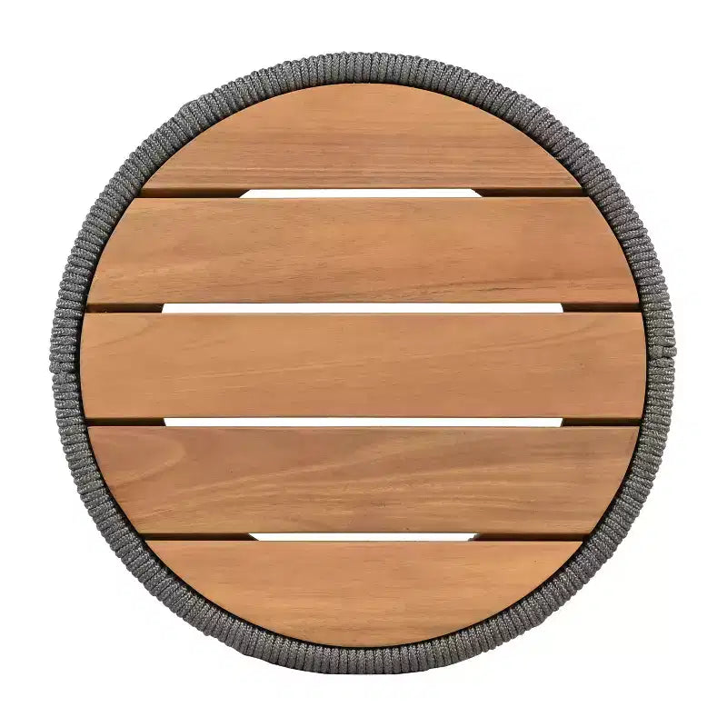 Christopher Knight Home Mason Ensemble de conversation moderne bohème 3 pièces avec chaises pivotantes en bois d'acacia et corde et table d'appoint ronde