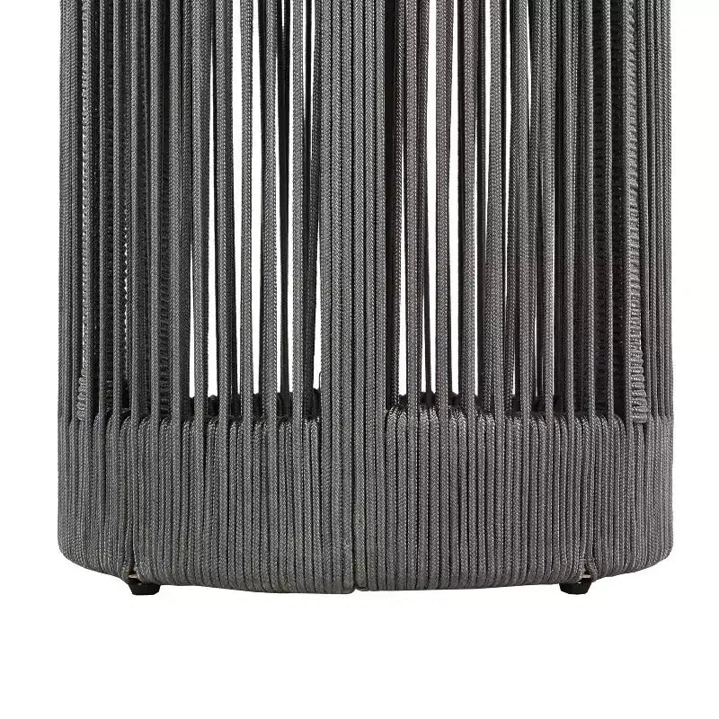 Christopher Knight Home Mason Ensemble de conversation moderne bohème 3 pièces avec chaises pivotantes en bois d'acacia et corde et table d'appoint ronde