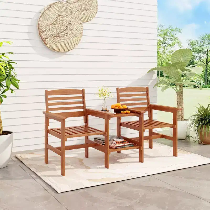Canapé de patio extérieur Costway avec table basse et trou pour parasol pour jardin au bord de la piscine
