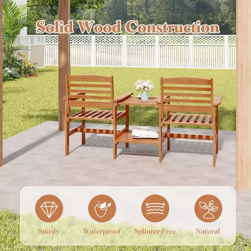 Canapé de patio extérieur Costway avec table basse et trou pour parasol pour jardin au bord de la piscine