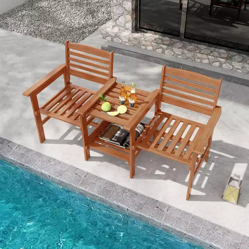 Canapé de patio extérieur Costway avec table basse et trou pour parasol pour jardin au bord de la piscine