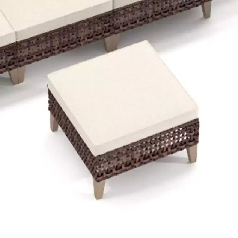 Ensemble de canapé d'extérieur 5 pièces Whisen Patio, salon de jardin en rotin pour 7 personnes avec coussins moelleux - Blanc