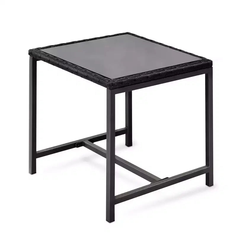 Ensemble de conversation d'extérieur 3 pièces Whisen : 2 fauteuils à bascule de patio avec coussin et 1 table – Bleu