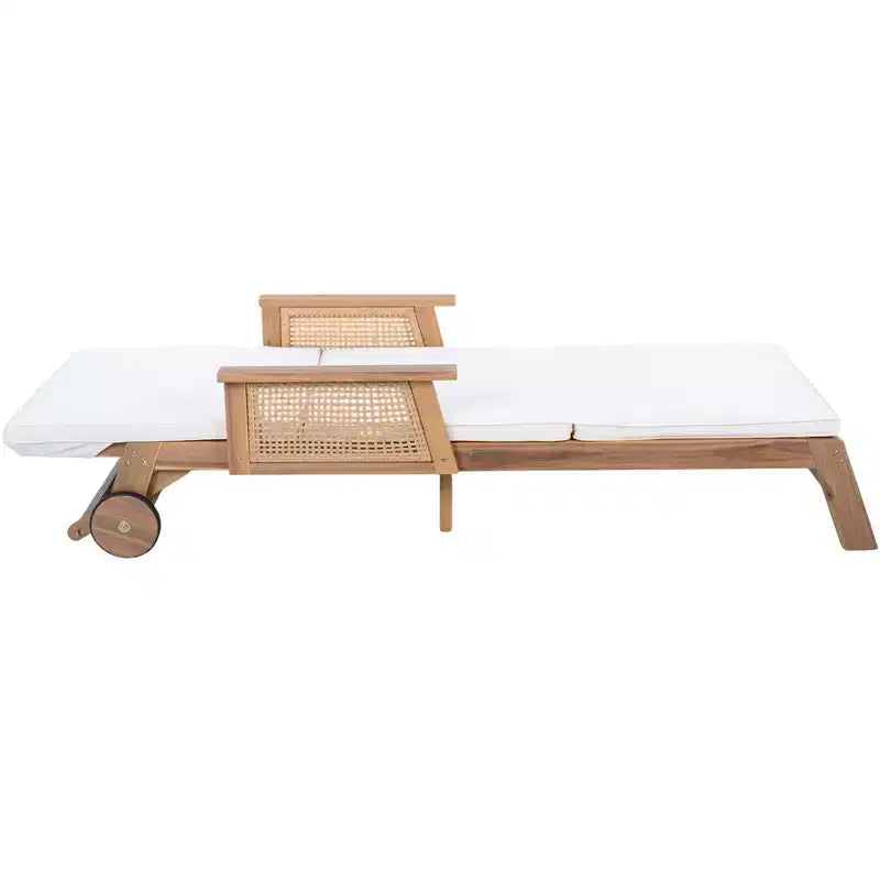 Christopher Knight Home Chalida Ensemble 2 pièces moderne transat et table d'appoint en bois d'acacia avec dossier 3 positions