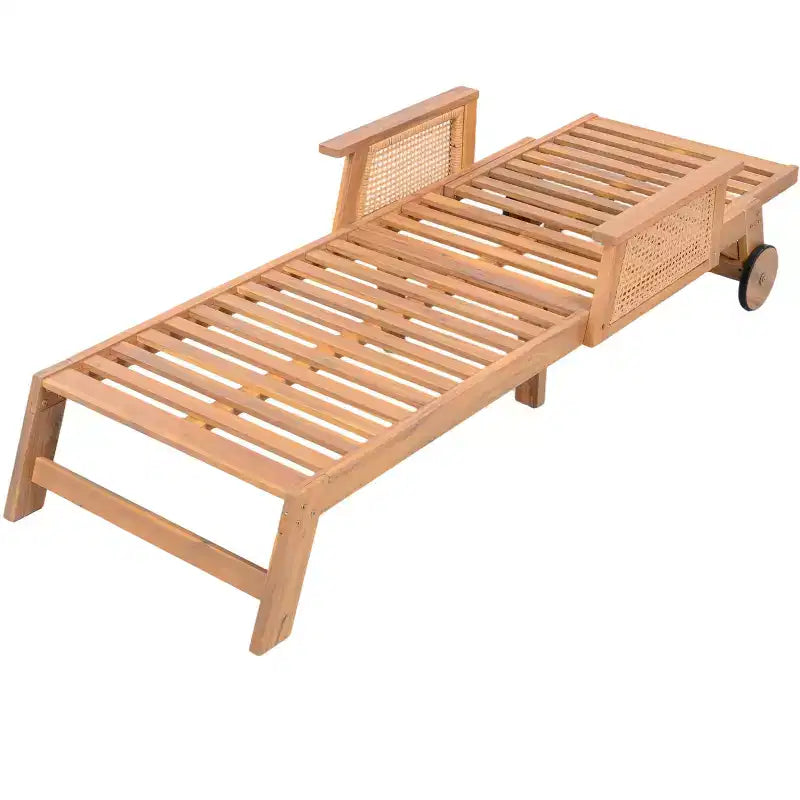 Christopher Knight Home Chalida Ensemble 2 pièces moderne transat et table d'appoint en bois d'acacia avec dossier 3 positions