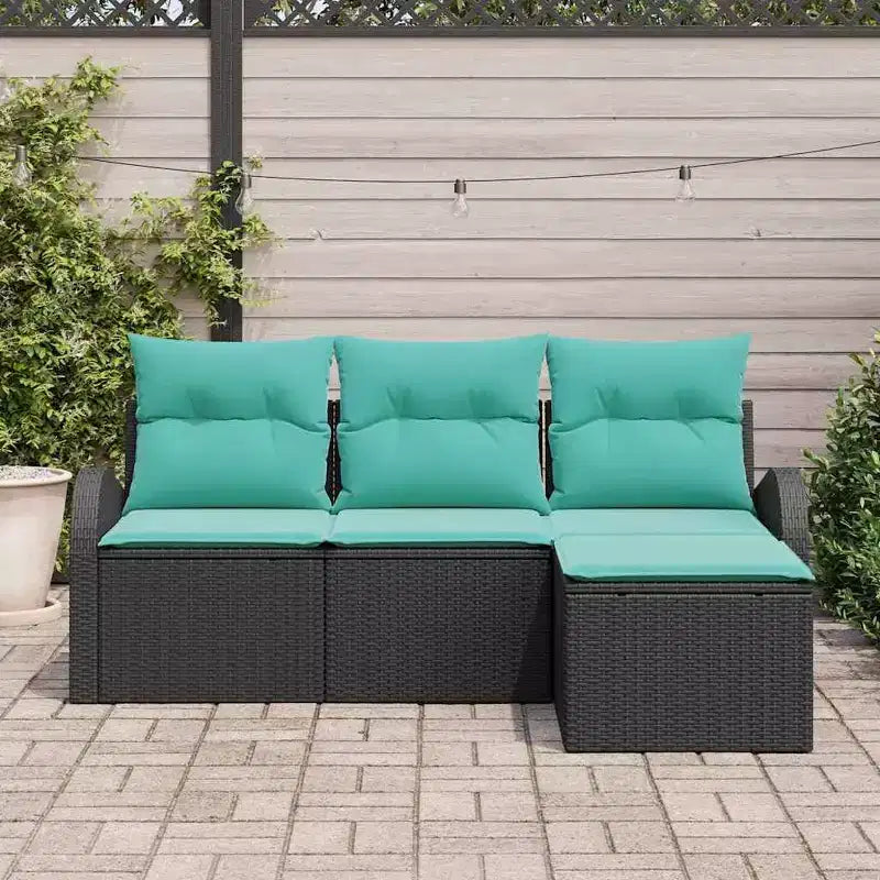 vidaXL Salon de jardin 4 pcs Marron Résine tressée