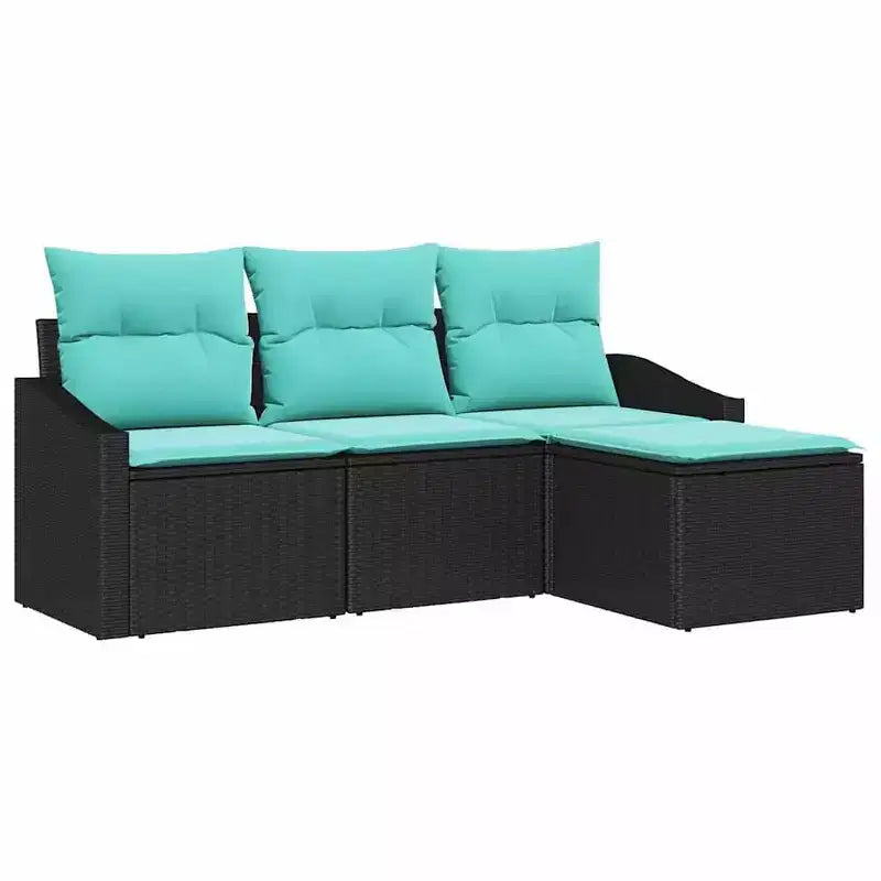 vidaXL Salon de jardin 4 pcs Marron Résine tressée