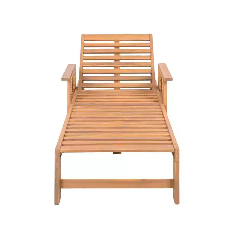 Christopher Knight Home Wei Ensemble moderne 2 pièces de chaise longue de patio en acacia et table d'appoint avec design en osier