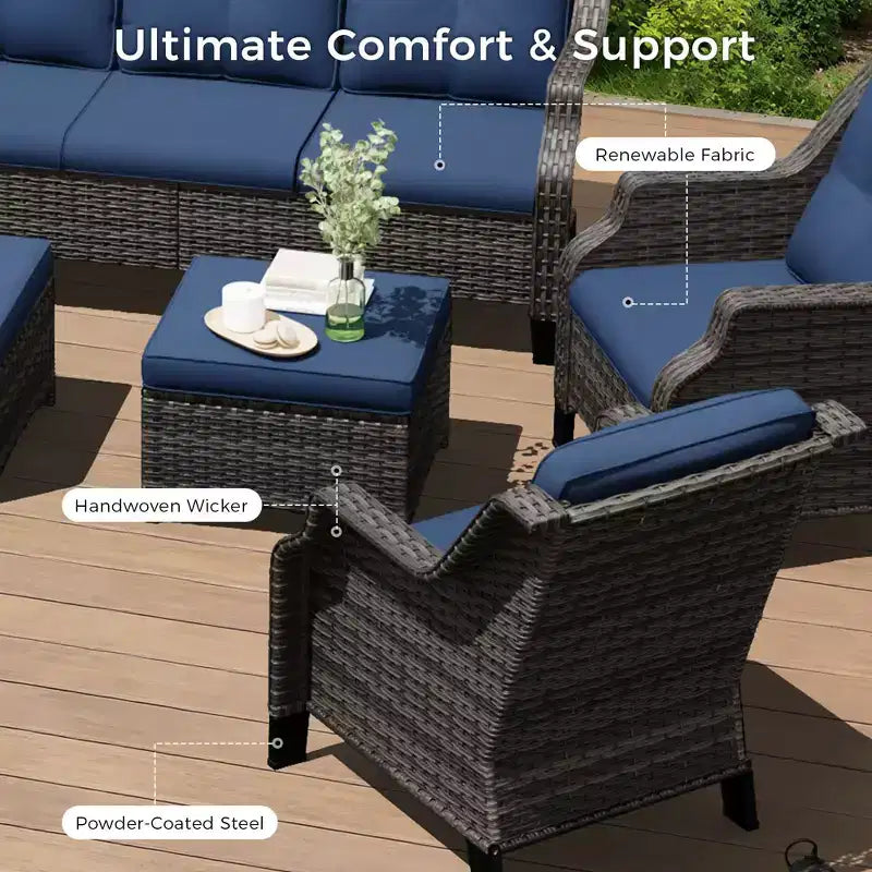 Salon de jardin d'extérieur haut de gamme UPTIOT avec chaises pivotantes et table basse