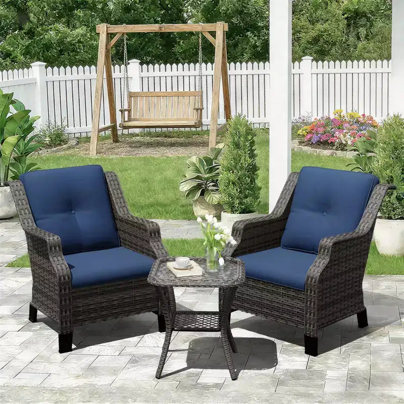 Salon de jardin d'extérieur haut de gamme UPTIOT avec chaises pivotantes et table basse