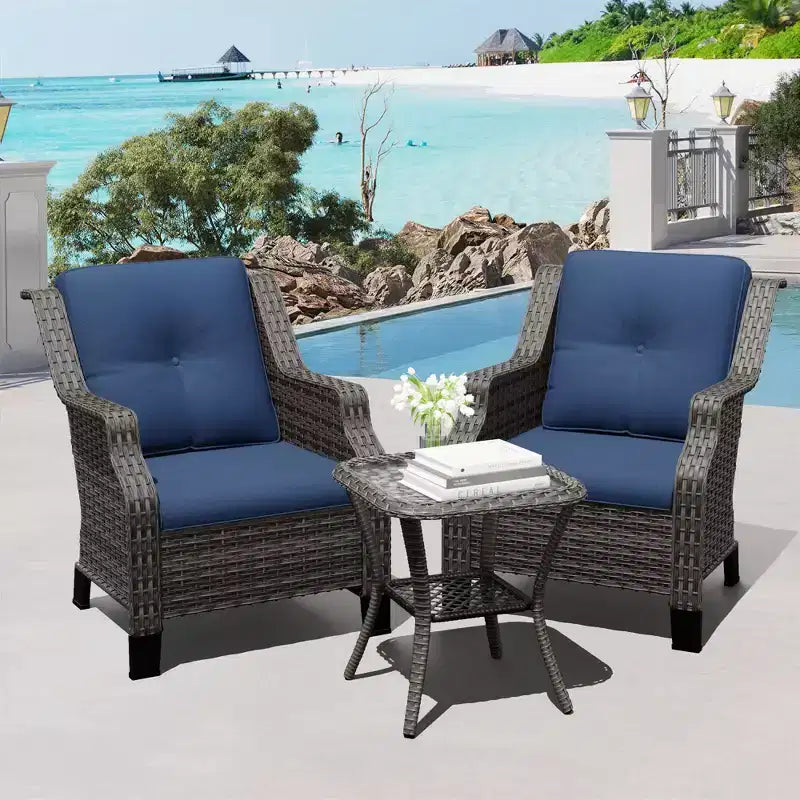 Salon de jardin d'extérieur haut de gamme UPTIOT avec chaises pivotantes et table basse