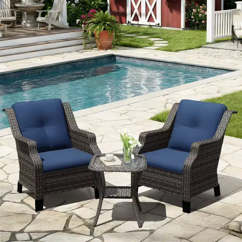 Salon de jardin d'extérieur haut de gamme UPTIOT avec chaises pivotantes et table basse