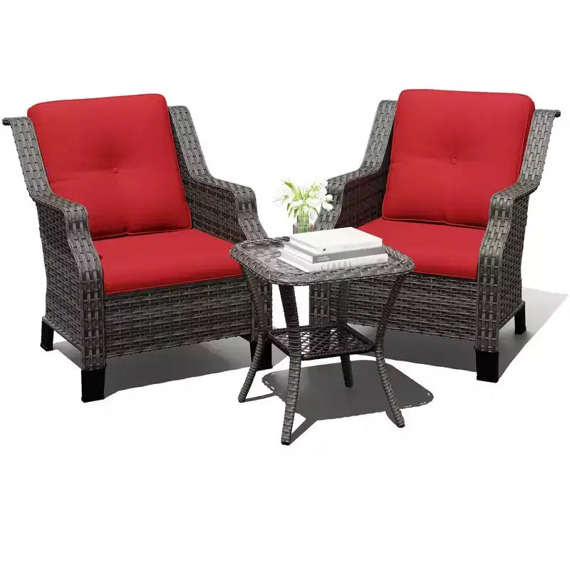 Salon de jardin d'extérieur haut de gamme UPTIOT avec chaises pivotantes et table basse