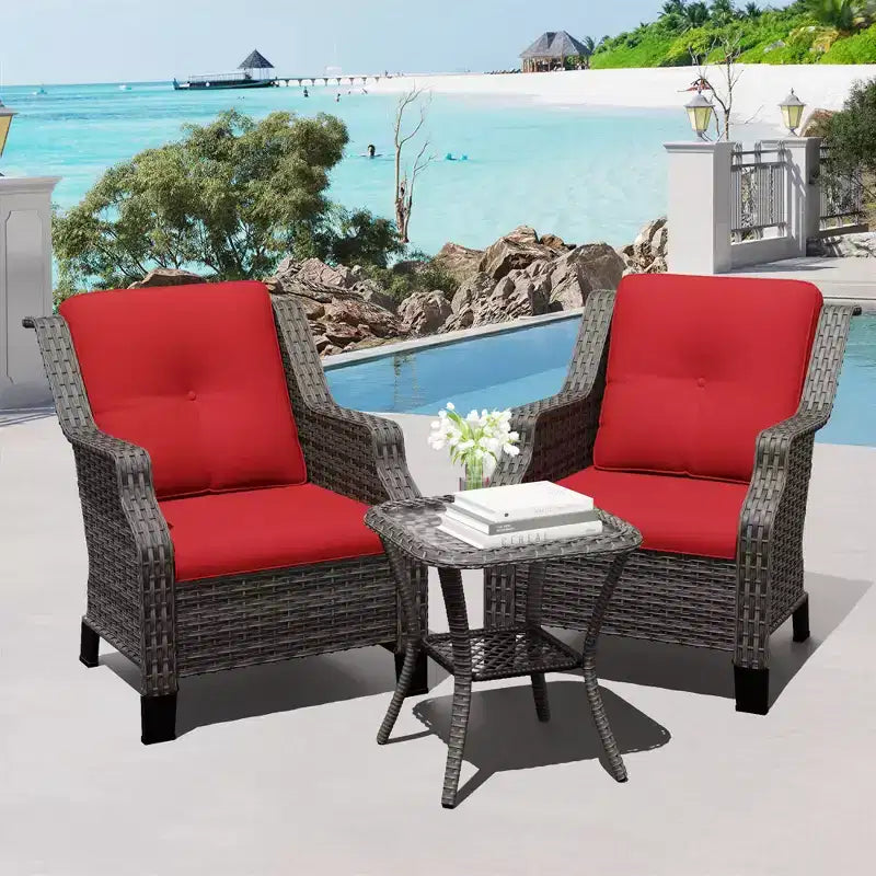 Salon de jardin d'extérieur haut de gamme UPTIOT avec chaises pivotantes et table basse
