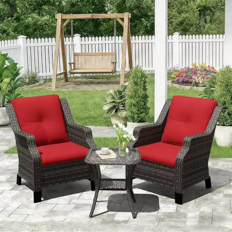Salon de jardin d'extérieur haut de gamme UPTIOT avec chaises pivotantes et table basse