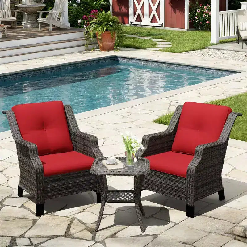 Salon de jardin d'extérieur haut de gamme UPTIOT avec chaises pivotantes et table basse
