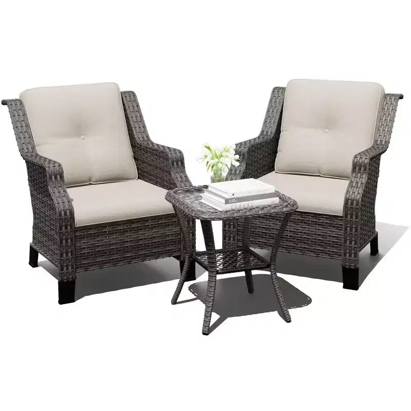 Salon de jardin d'extérieur haut de gamme UPTIOT avec chaises pivotantes et table basse