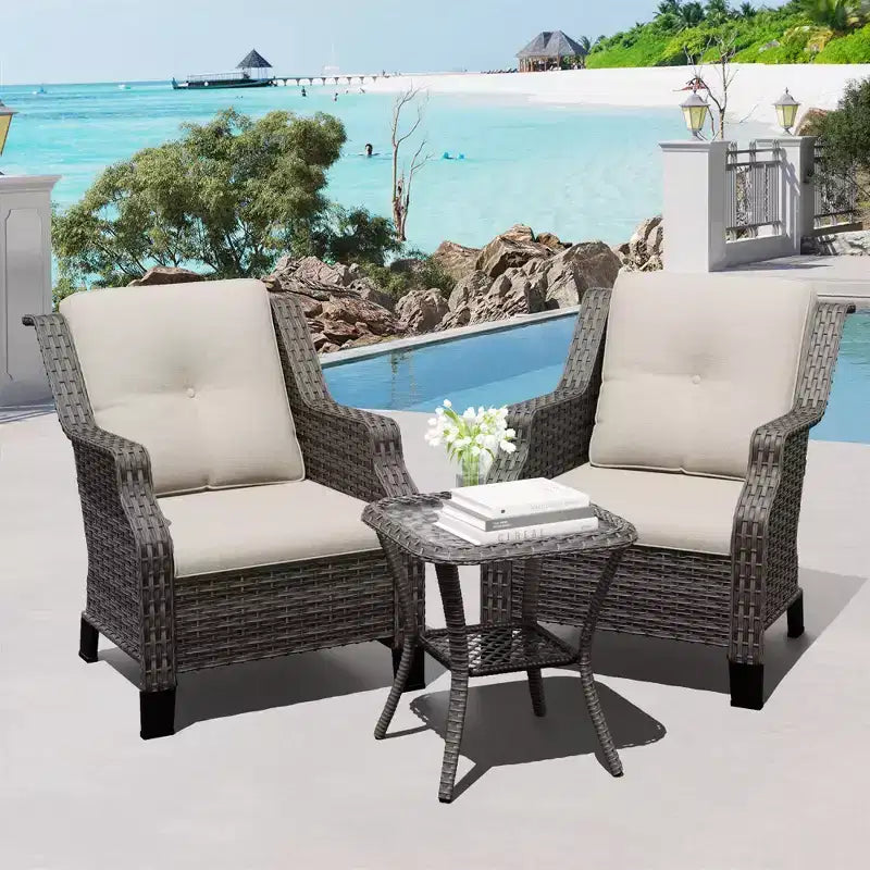 Salon de jardin d'extérieur haut de gamme UPTIOT avec chaises pivotantes et table basse