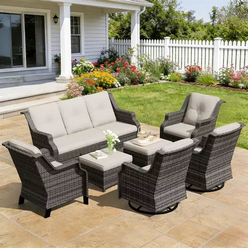 Ensemble de sièges modulaires d'extérieur haut de gamme UPTIOT avec canapé de salon et chaises