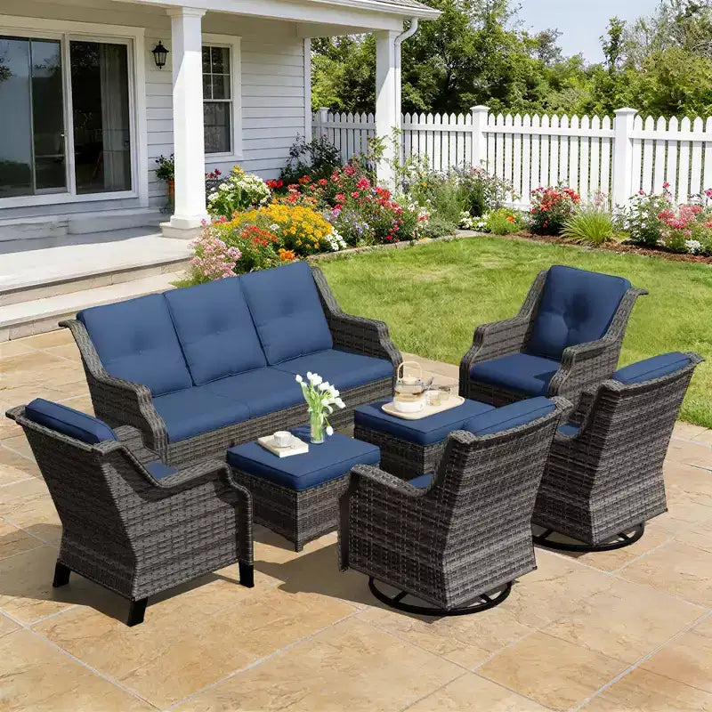 Ensemble de sièges modulaires d'extérieur haut de gamme UPTIOT avec canapé de salon et chaises