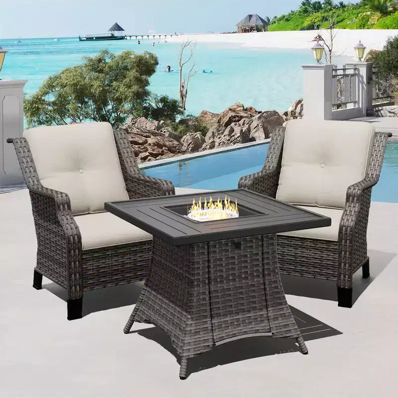 Ensemble foyer d'extérieur UPTIOT avec chaises longues modulaires