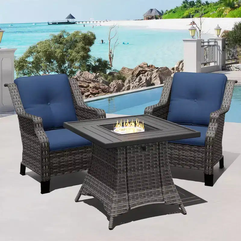 Ensemble foyer d'extérieur UPTIOT avec chaises longues modulaires