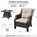 UPTIOT Outdoor Fire Pit Set with Modular Lounge Chairs
