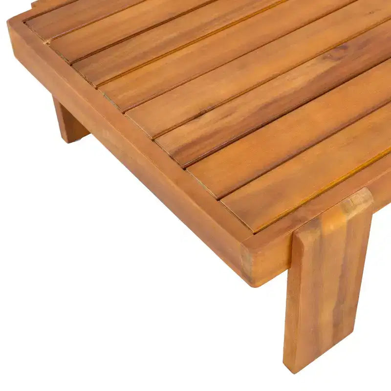 Christopher Knight Home Ishaan Ensemble de patio moderne 2 pièces avec causeuse rembourrée en acacia et table basse à lattes