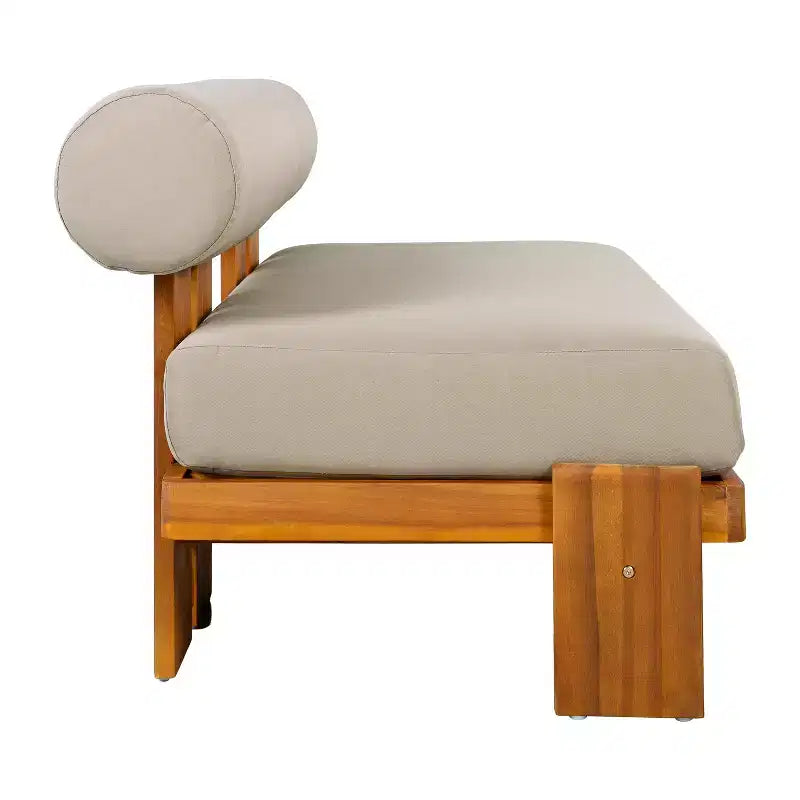 Christopher Knight Home Ishaan Ensemble de patio moderne 2 pièces avec causeuse rembourrée en acacia et table basse à lattes