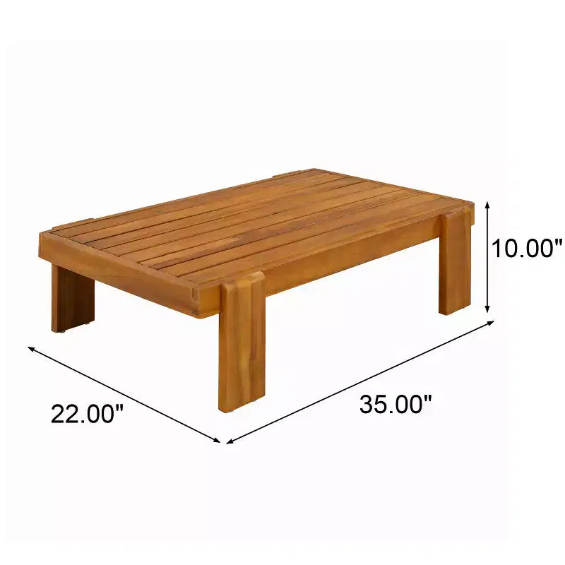 Christopher Knight Home Ishaan Ensemble de patio moderne 2 pièces avec causeuse rembourrée en acacia et table basse à lattes