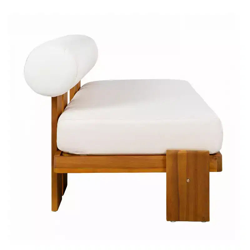 Christopher Knight Home Ishaan Ensemble de patio moderne 2 pièces avec causeuse rembourrée en acacia et table basse à lattes