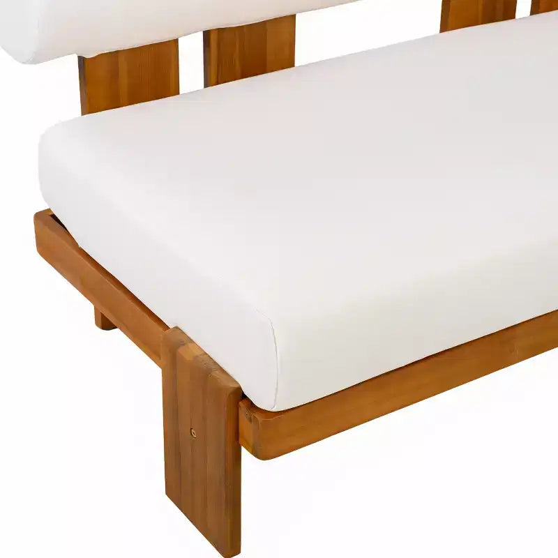 Christopher Knight Home Ishaan Ensemble de patio moderne 2 pièces avec causeuse rembourrée en acacia et table basse à lattes
