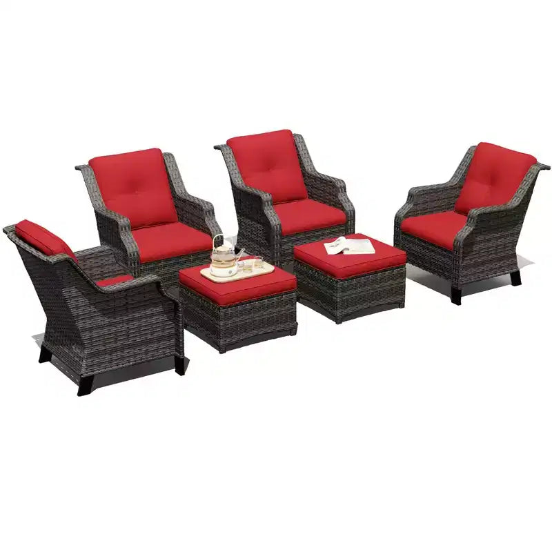 Ensemble modulaire 4 chaises et 2 poufs UPTIOT