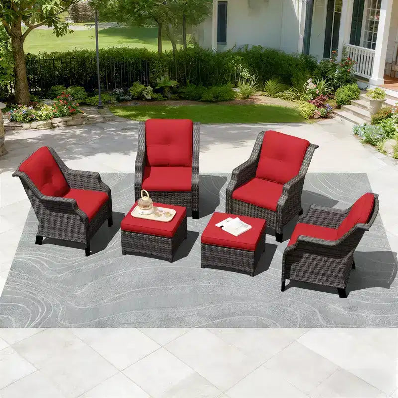 Ensemble modulaire 4 chaises et 2 poufs UPTIOT