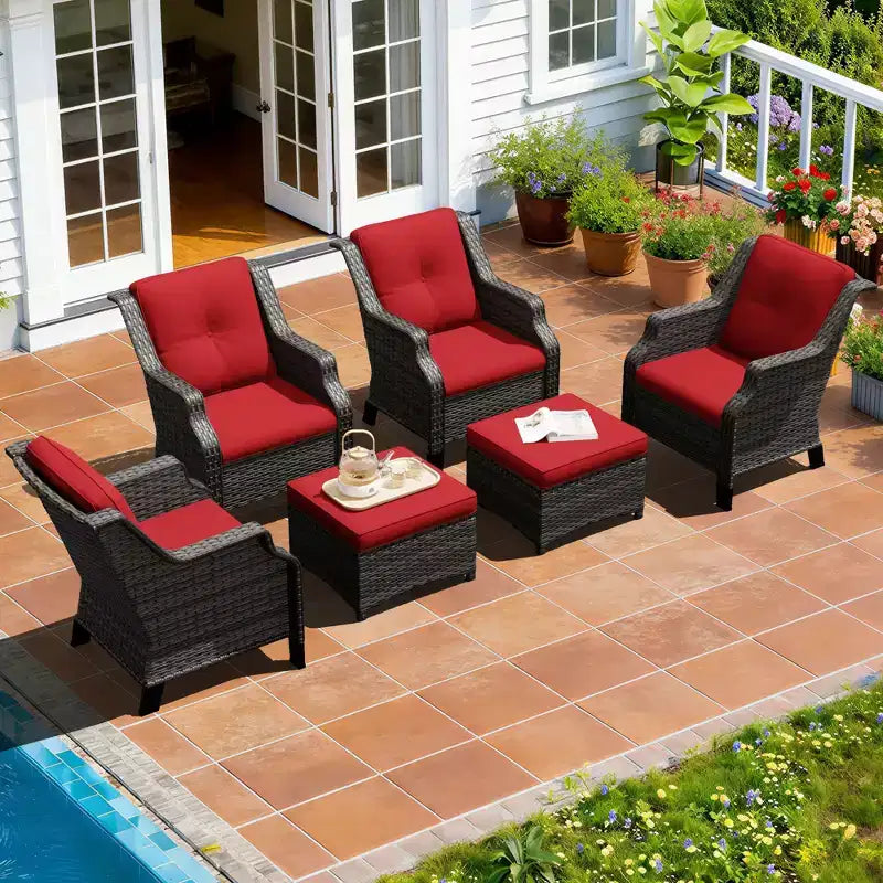 Ensemble modulaire 4 chaises et 2 poufs UPTIOT