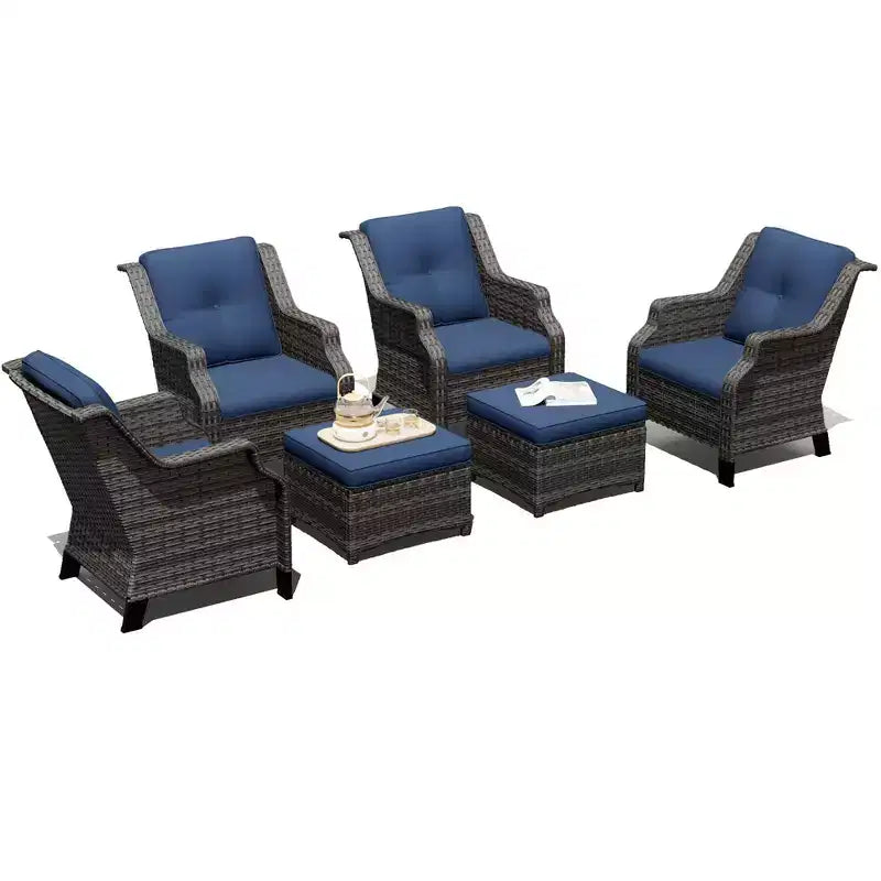 Ensemble modulaire 4 chaises et 2 poufs UPTIOT