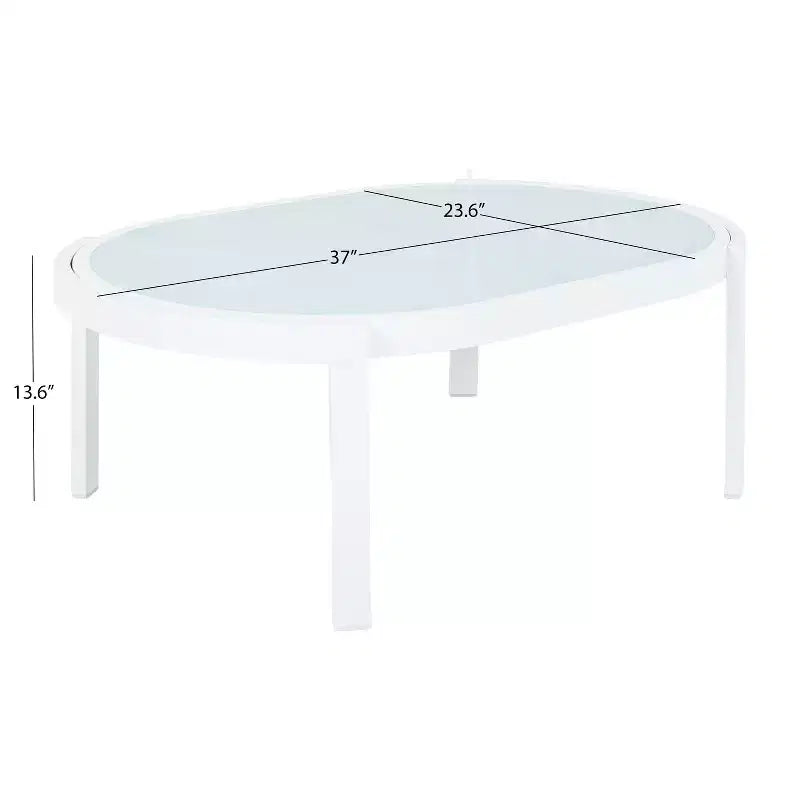 Christopher Knight Home Daniela, ensemble de 4 meubles de patio modernes en aluminium avec dossier incurvé, coussins et plateau en verre trempé