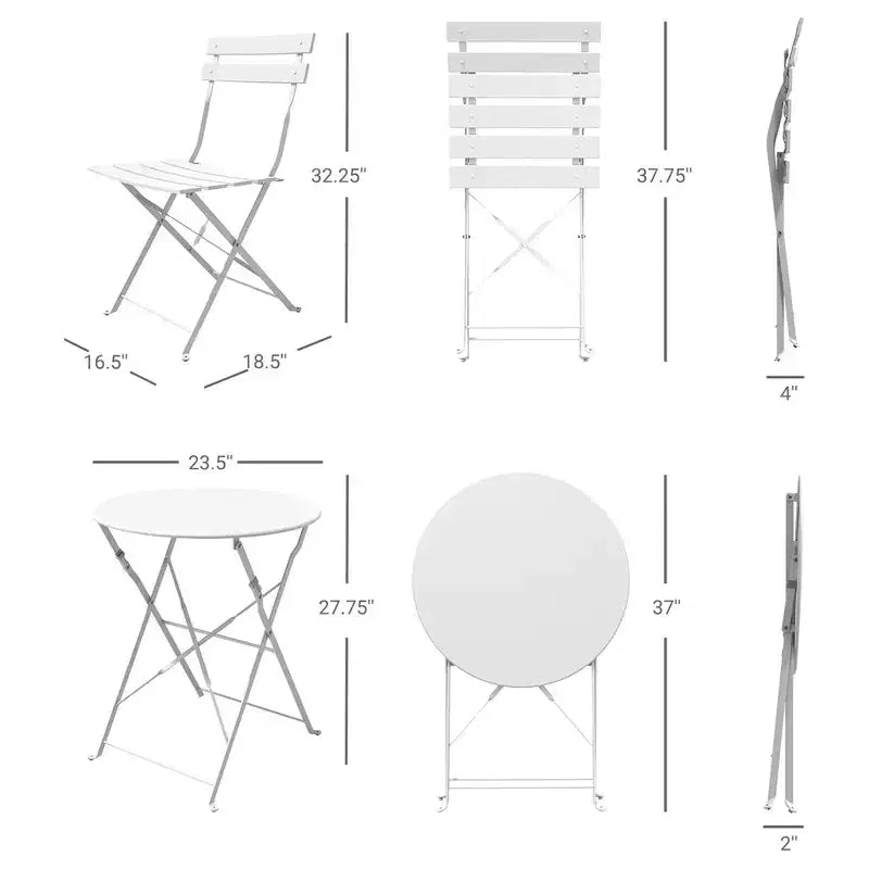 Ensemble de table et chaises pliantes portables trois pièces pour l'extérieur
