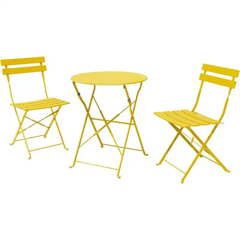 Ensemble de table et chaises pliantes portables trois pièces pour l'extérieur