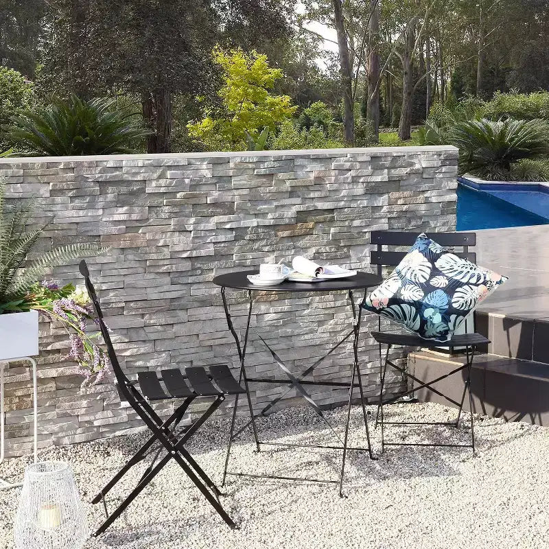 Ensemble de table et chaises pliantes portables trois pièces pour l'extérieur