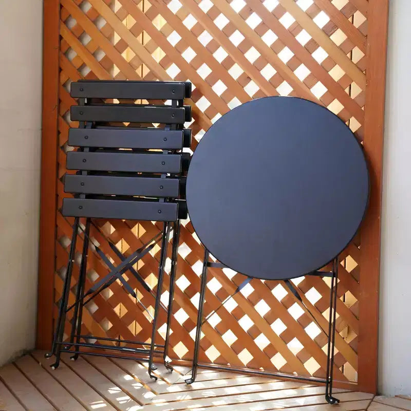 Ensemble de table et chaises pliantes portables trois pièces pour l'extérieur